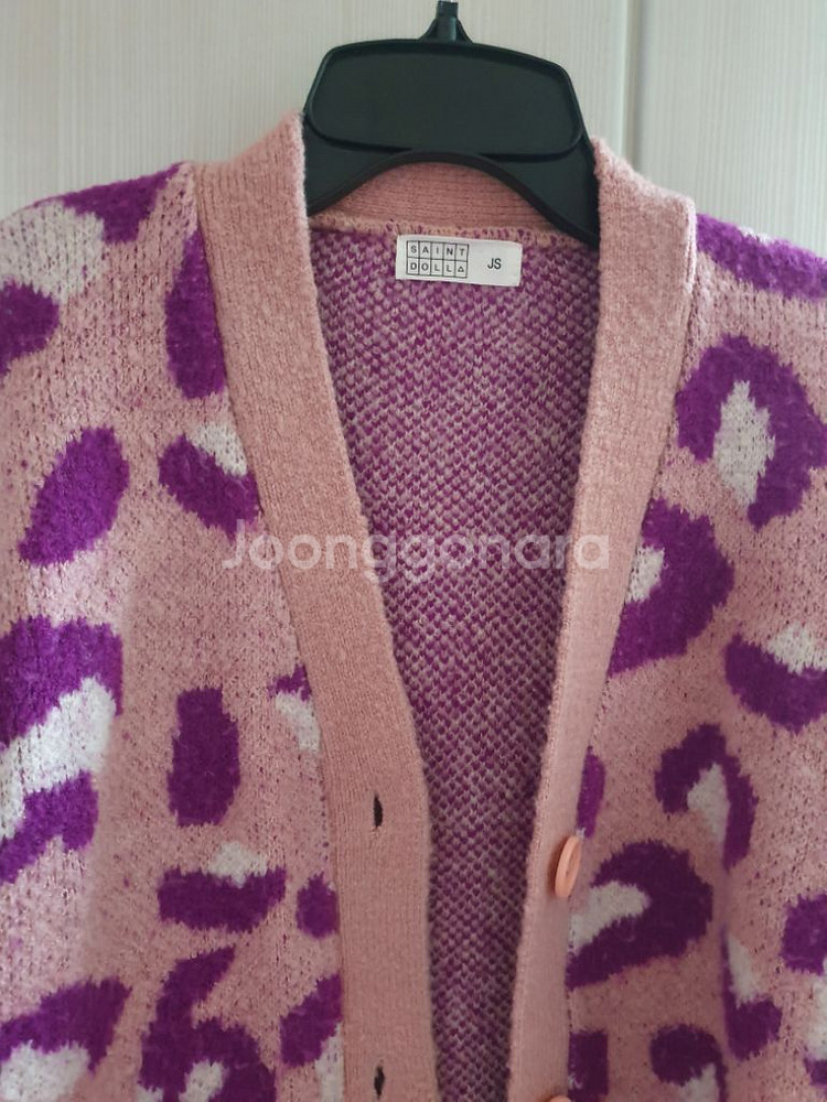 세인트돌 호피 가디건 JS 핑크 니트 울 130~150--1