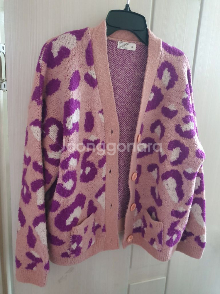 세인트돌 호피 가디건 JS 핑크 니트 울 130~150--2