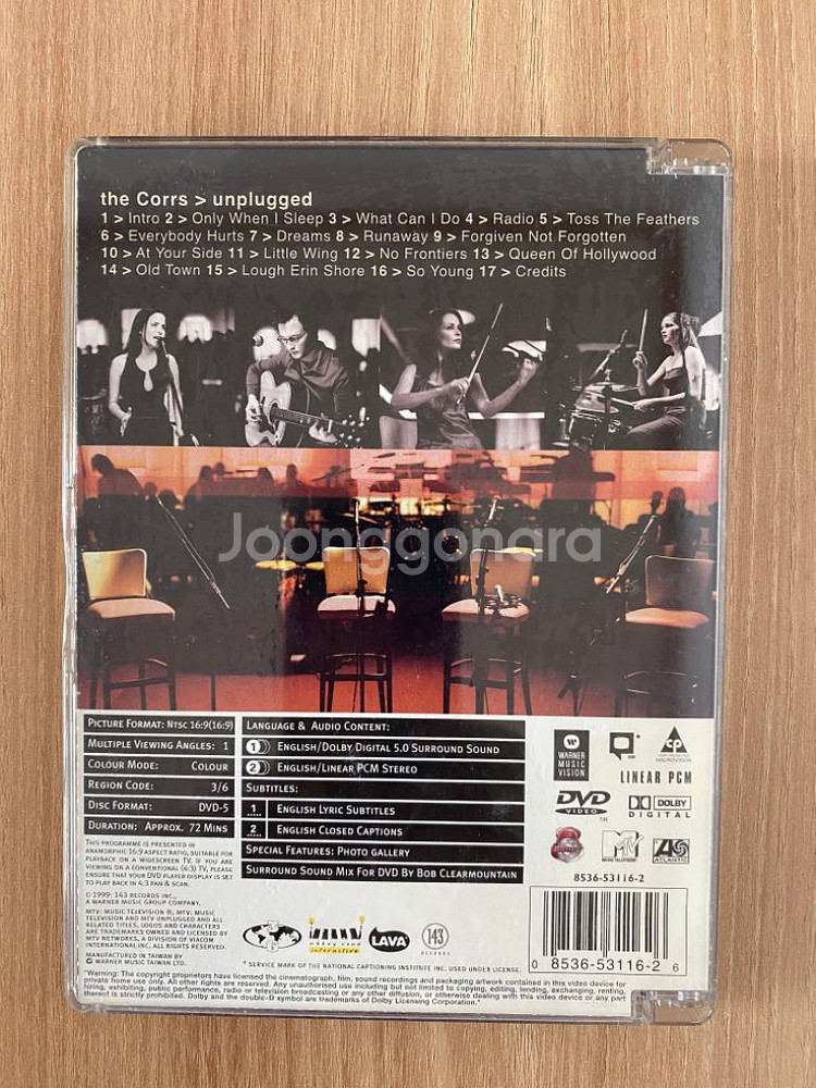 DVD 팝송 the Corrs 1disk--1