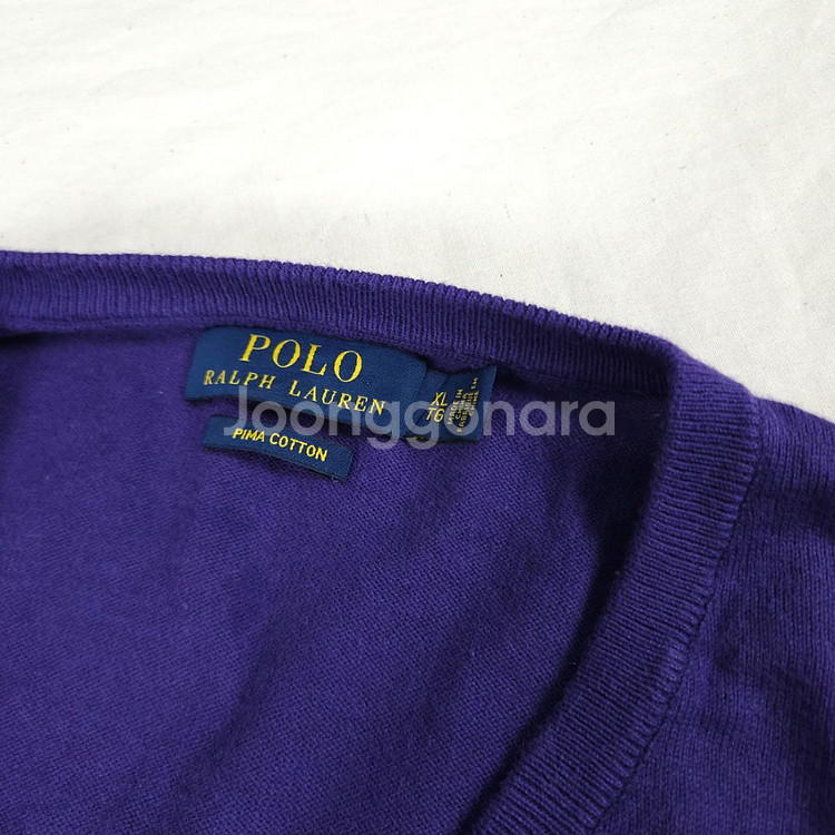 폴로 니트 브이넥 퍼플 오렌지 포니 (XL-2XL)--4