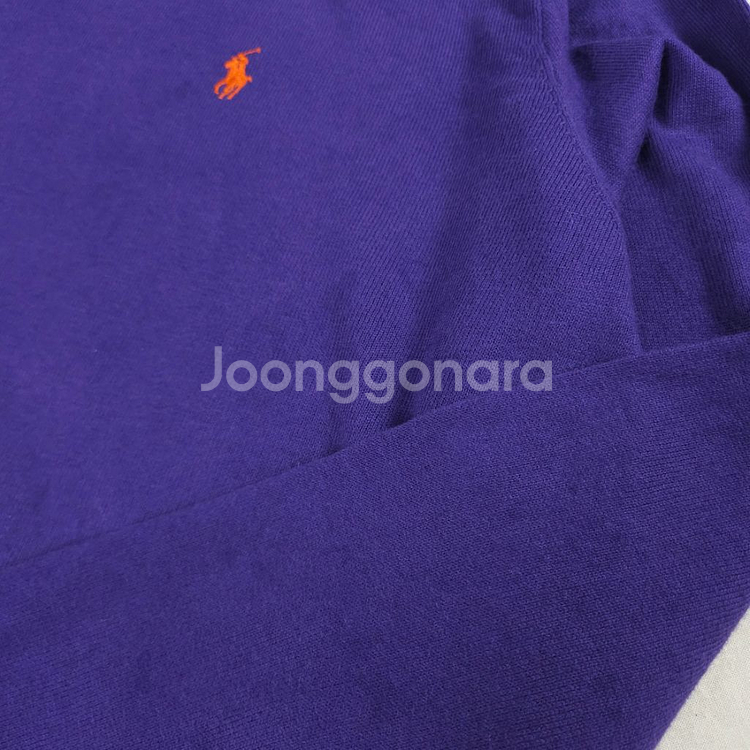 폴로 니트 브이넥 퍼플 오렌지 포니 (XL-2XL)--5