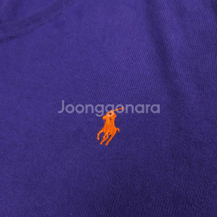 폴로 니트 브이넥 퍼플 오렌지 포니 (XL-2XL)--2