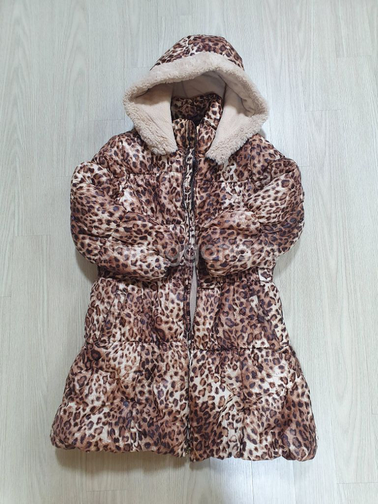 트윈키즈 호피무늬 롱패딩 145 솜점퍼 자켓 양털--4