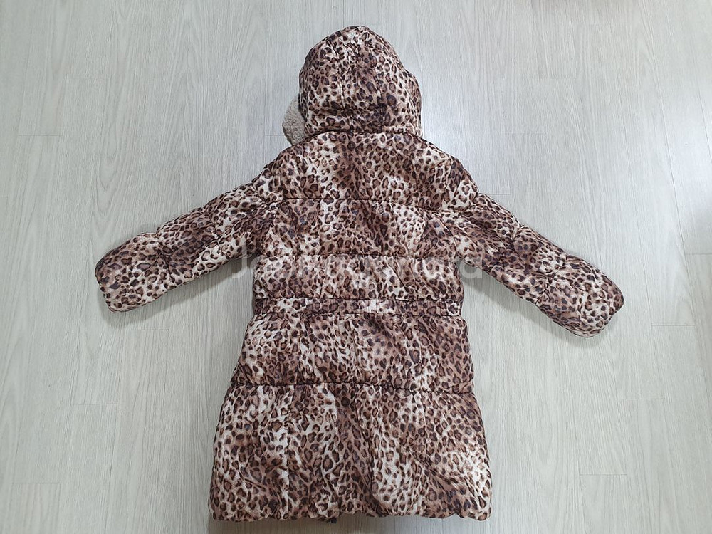 트윈키즈 호피무늬 롱패딩 145 솜점퍼 자켓 양털--7