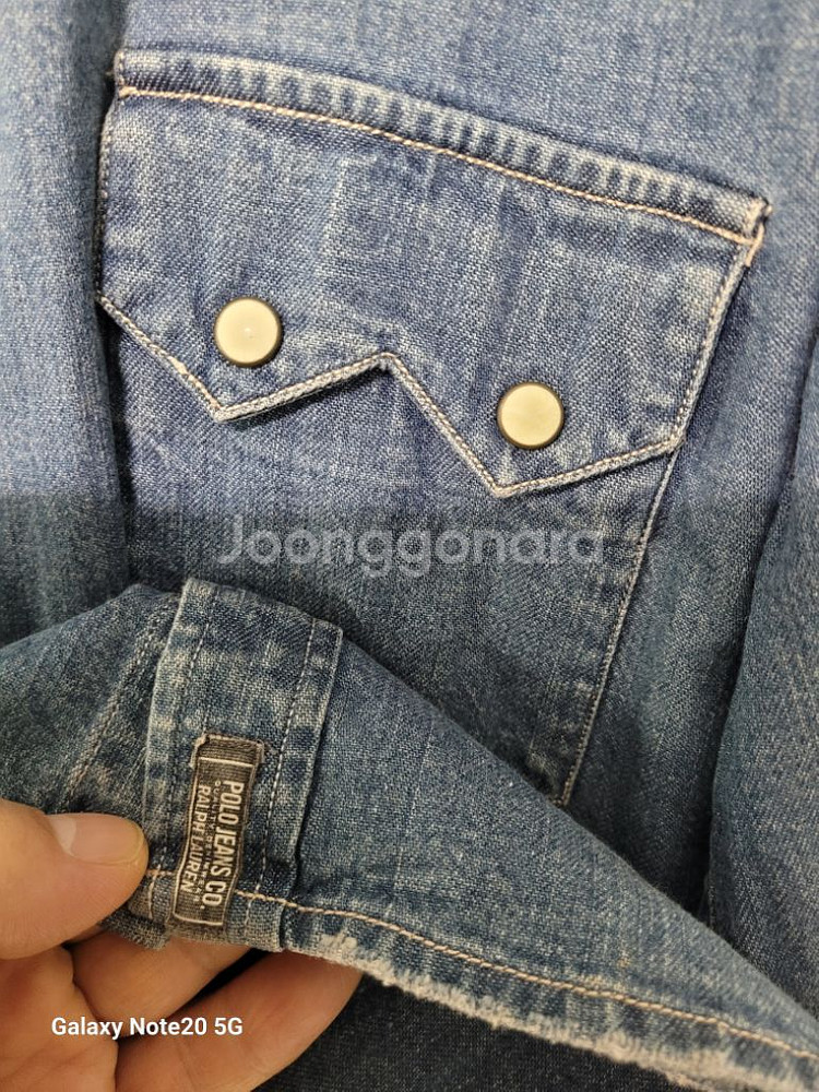 남성 랄프로렌 폴로진 슬림핏 데님 청남방(슬림95)--4
