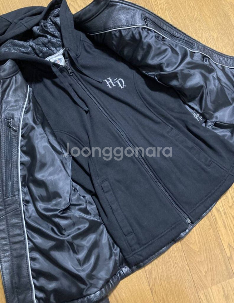 할리데이비슨 가죽과 후드 자켓 M 3 in 1--4