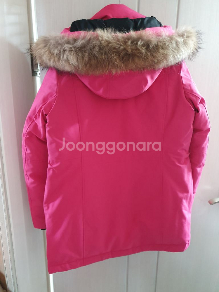 MLB 라쿤털 덕다운 점퍼 85 핑크 오리털 패딩 자켓--6