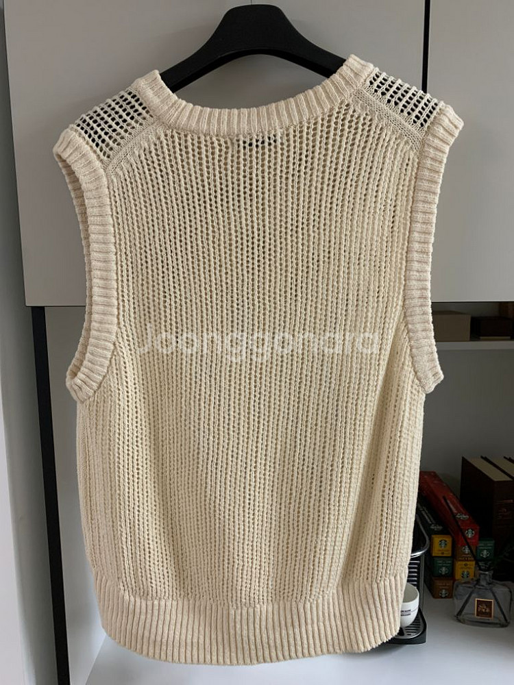 벨리에 아이보리 니트 조끼 베스트 (M size)--2
