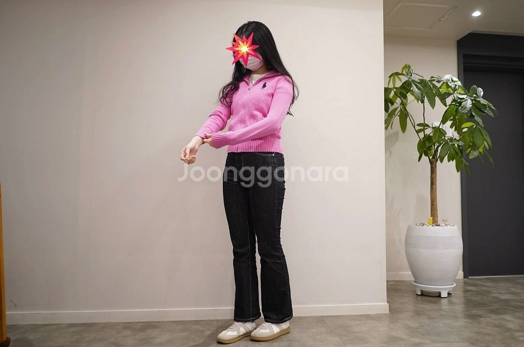 폴로 핑크 니트집업--3