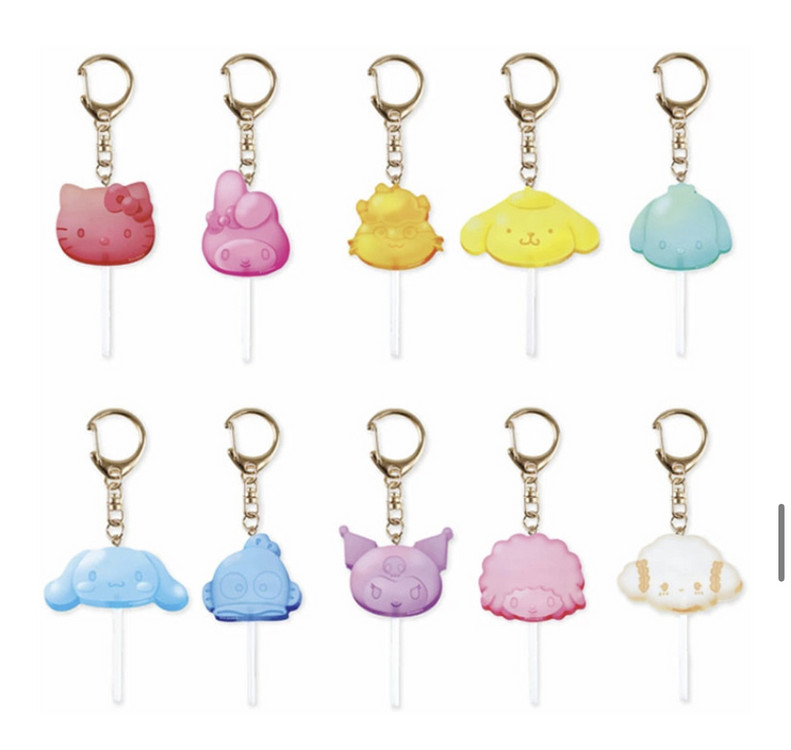 산리오 막대사탕 캔디 랜덤 아크릴 키링--1