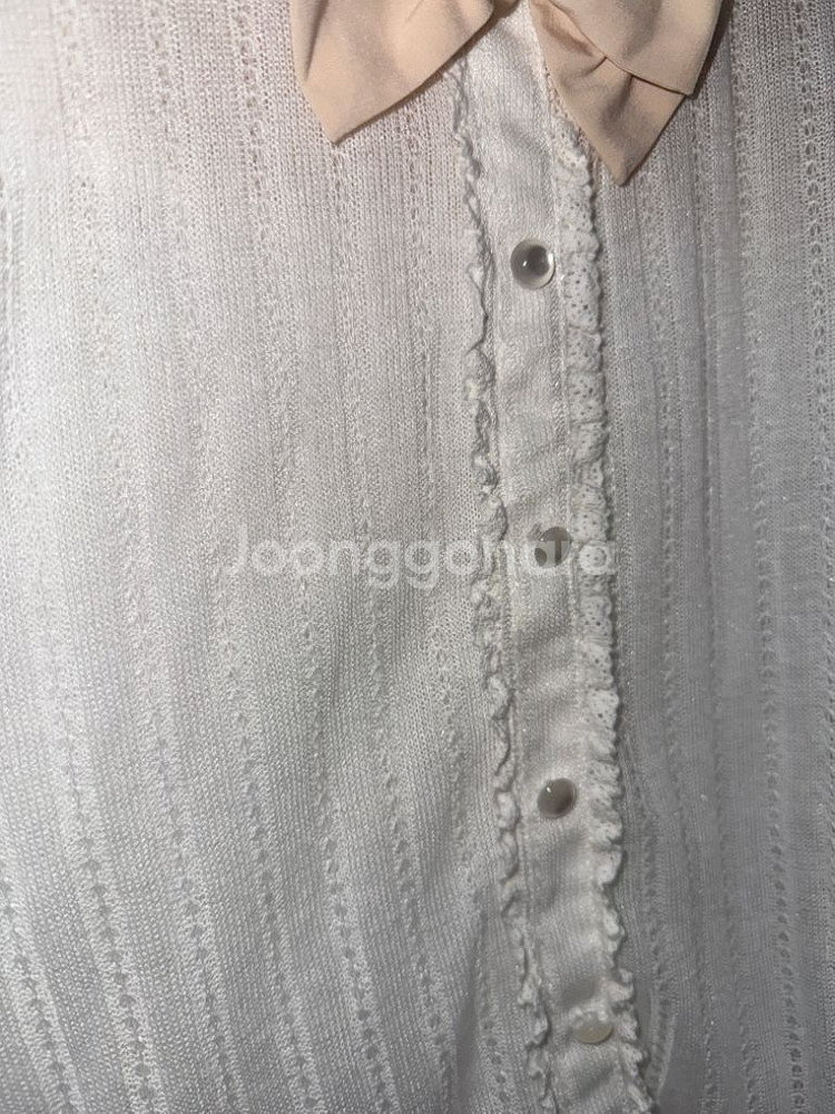 앙크루즈 레이스 리본 글리터 니트 일브 양산형 빈티지--1