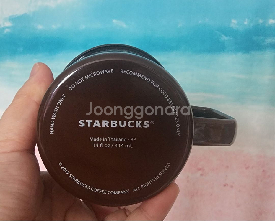 스타벅스 사이렌 브라운 에나멜 머그--2