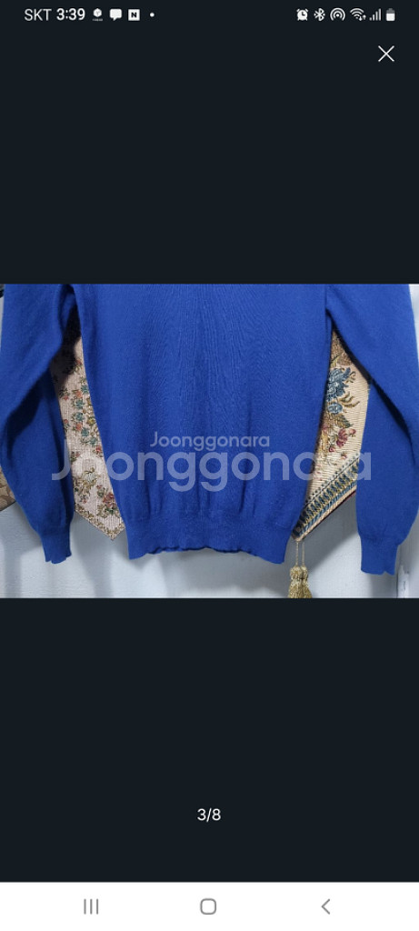 95 club room 캐시미어100 브이넥 니트 상태--2