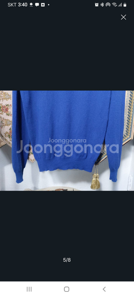 95 club room 캐시미어100 브이넥 니트 상태--4