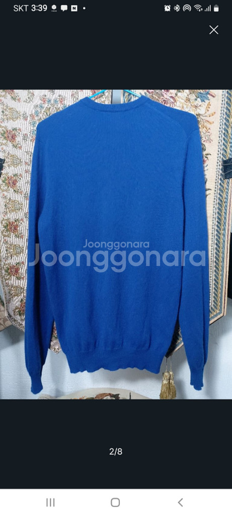 95 club room 캐시미어100 브이넥 니트 상태--1