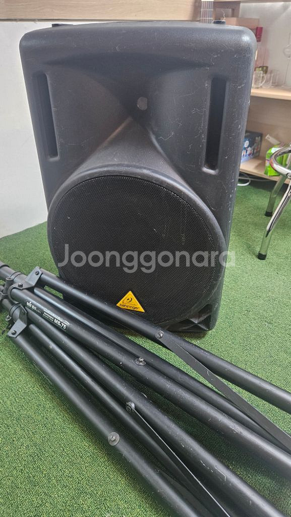 베링거 패시브 스피커 1조+스탠드--1