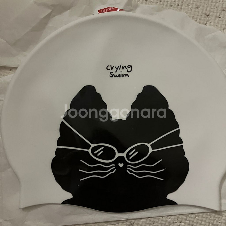쿠라잉스윔 시크캣 수영모자 커플수모 블랙 고양이 캐릭터--1