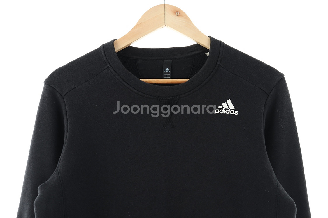 (M) 아디다스 맨투맨 티셔츠 블랙 기모 올드스쿨--2