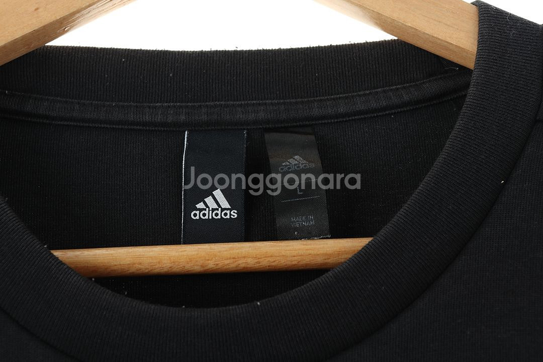 (L) 아디다스 맨투맨 티셔츠 블랙 면 올드스쿨--4
