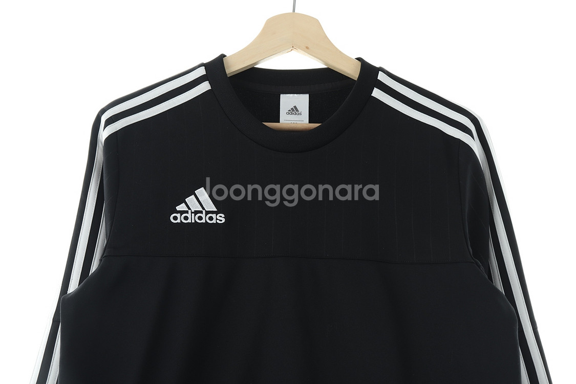 (L) 아디다스 맨투맨 티셔츠 블랙 삼색선 올드스쿨--2