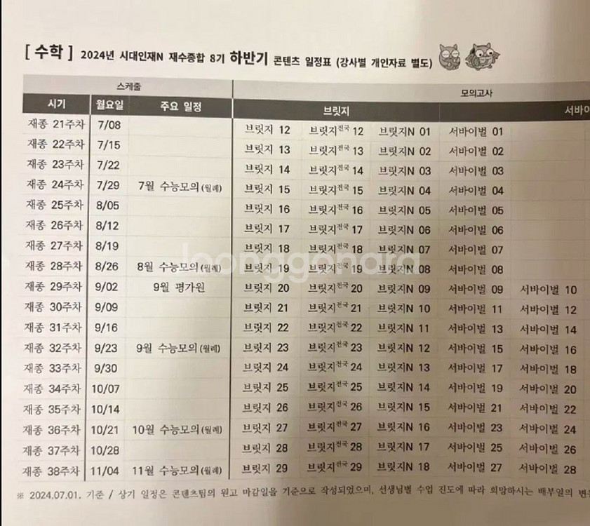 (미사용)2025 수학 /시대인재 서바이벌 (총3회분)--1