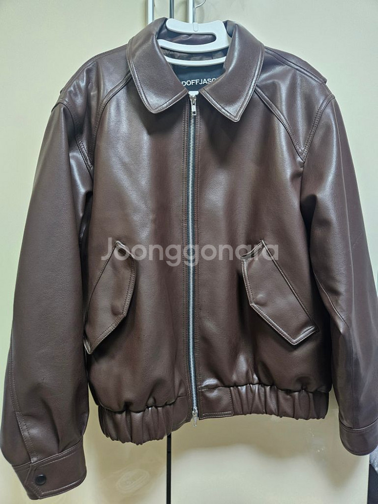 도프제이슨 오버핏 비건레더 보머 자켓 (브라운)L--2