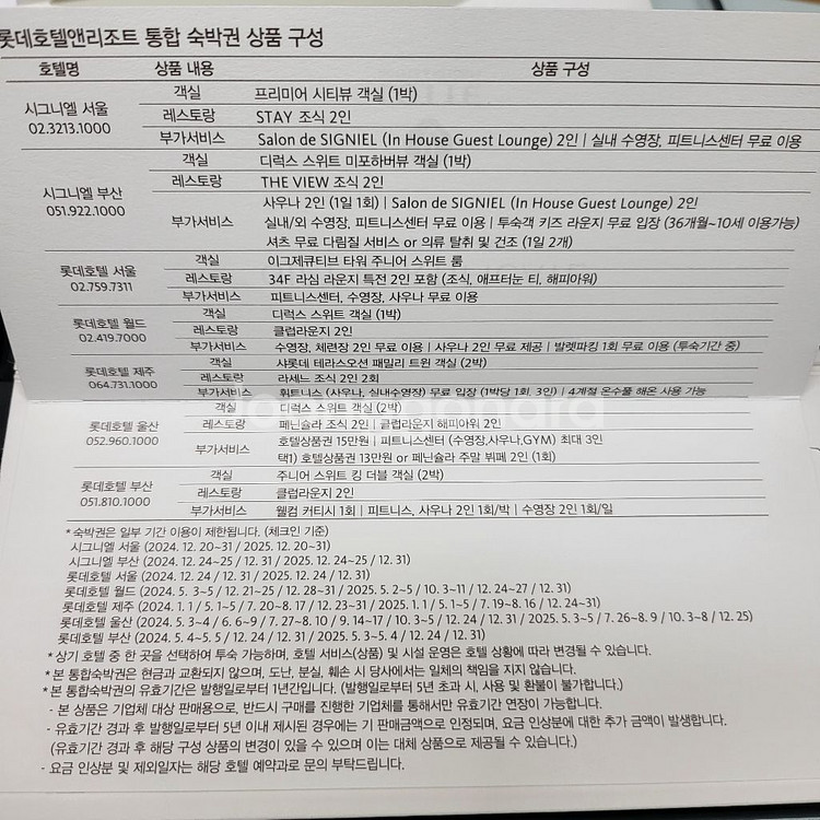 롯데호텔 숙박권(시그니엘 포함)--0