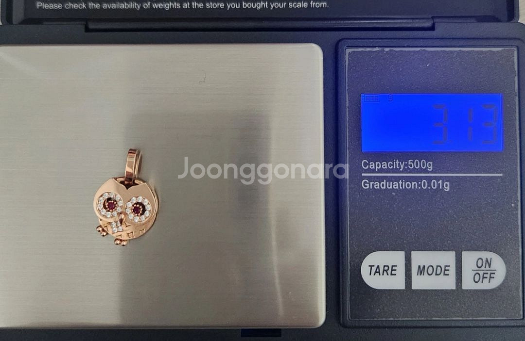 14k 부엉이 펜던트--0