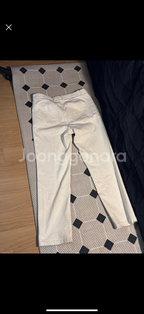 쿠어coor 화이트 레귤러 핏 바지 판매--2