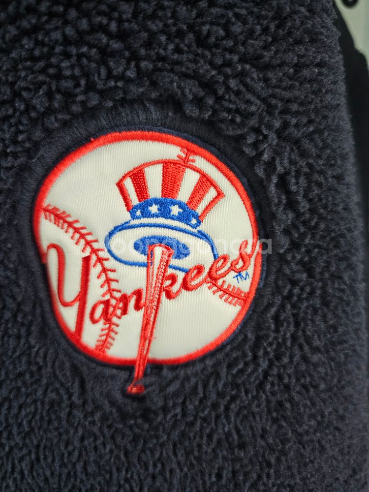 MLB 뉴에라,양키스 보아 플리스 후드집업,네이비--3