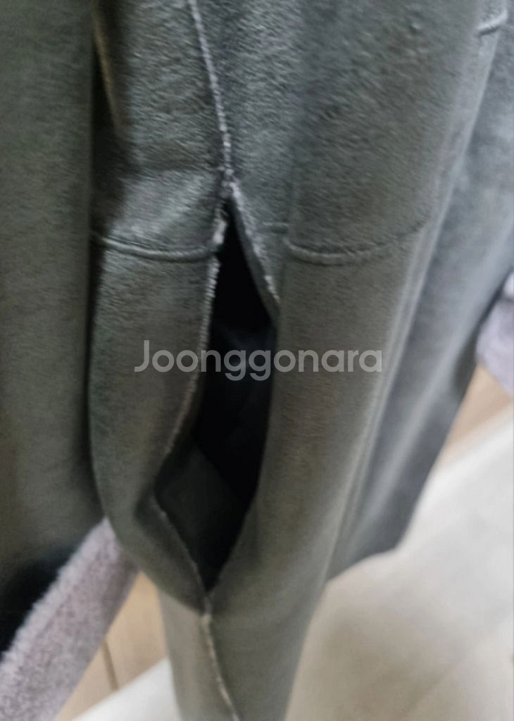 쉬즈미스 천연모피 폭스후드 롱 무스탕 코트 (드라이완)--4