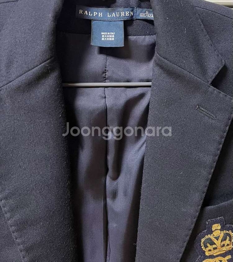 폴로랄프로렌 정품 왕관 금장자수 여성 자켓 S팝니다.--3