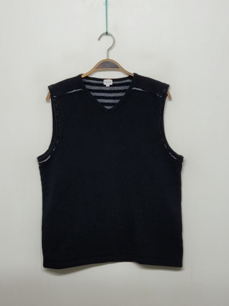 (M) 폴스미스 니트조끼 블랙 베스트 무지 브이넥 이미지