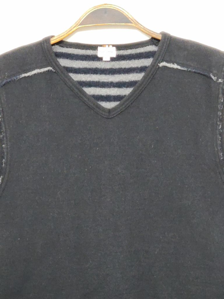 (M) 폴스미스 니트조끼 블랙 베스트 무지 브이넥 이미지