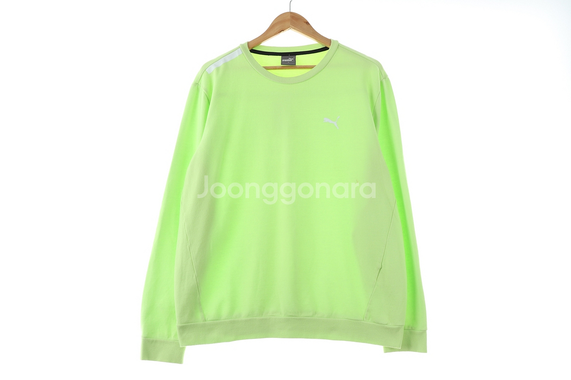 (XL) 퓨마 맨투맨 티셔츠 작은오염 형광그린--1