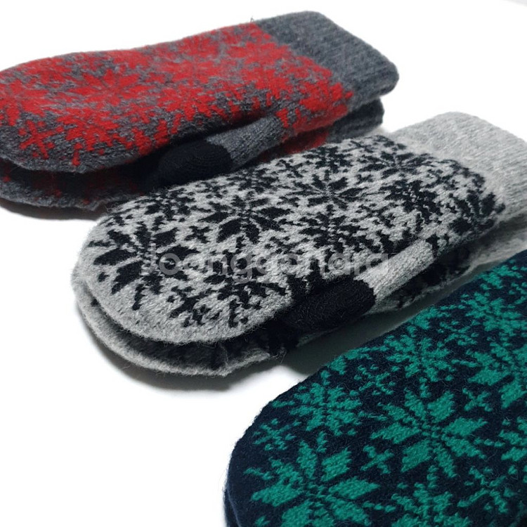 [새제품] 스마트 눈꽃 울 벙어리 장갑--1