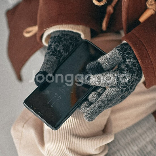 [새제품] 스마트 눈꽃 울 벙어리 장갑--8