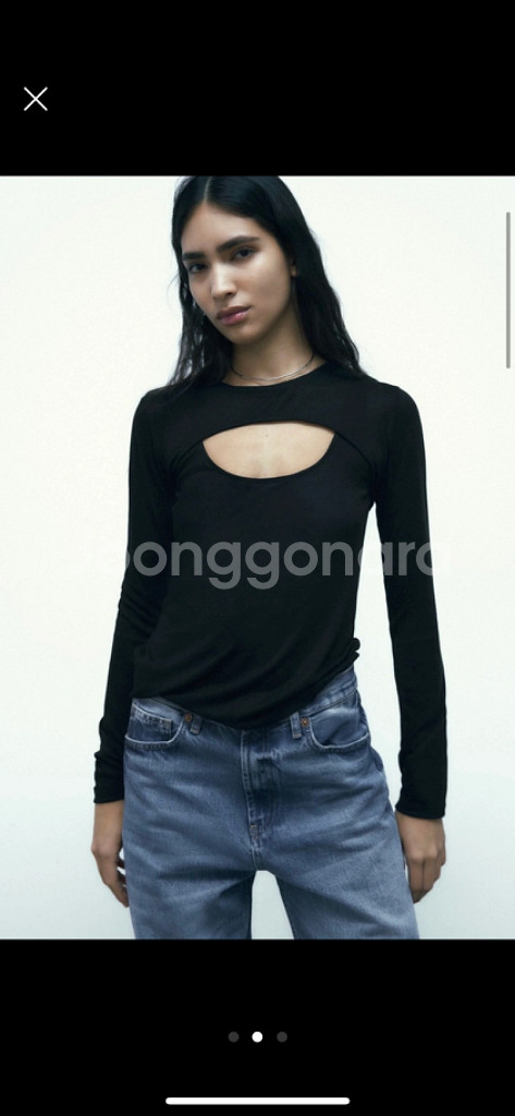 택달린 새상품 자라 컷아웃 티셔츠 s--1