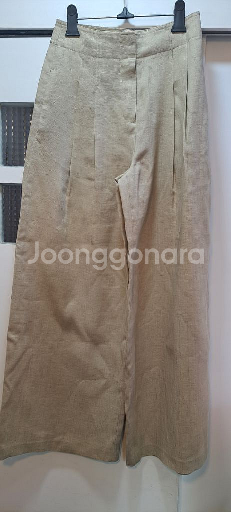 한섬 타임 린넨 투턱 와이드팬츠--2