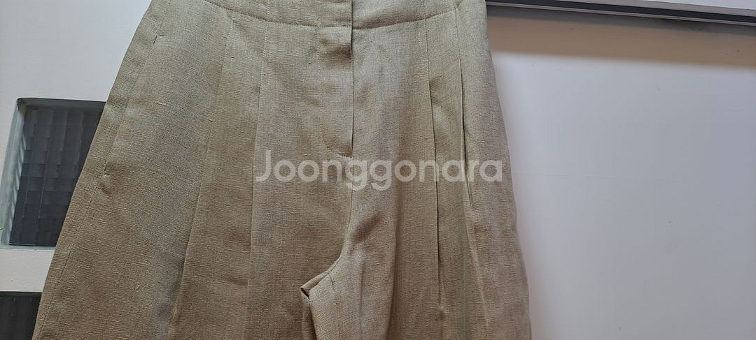 한섬 타임 린넨 투턱 와이드팬츠--1