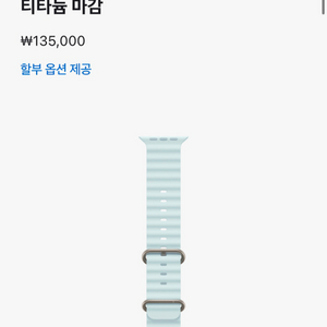 49mm 아이스 블루 오션 밴드 - 내추럴 티타늄 마감