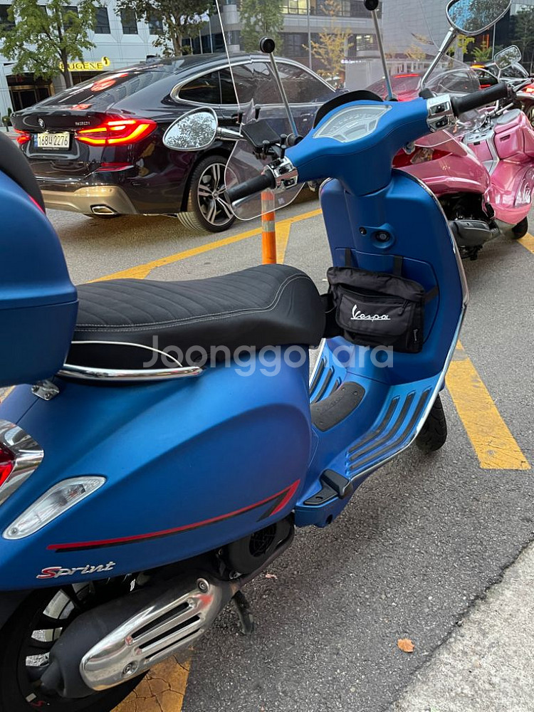 21년식 베스파 스프린트125 풀튜닝 무광블루 7천키로--2