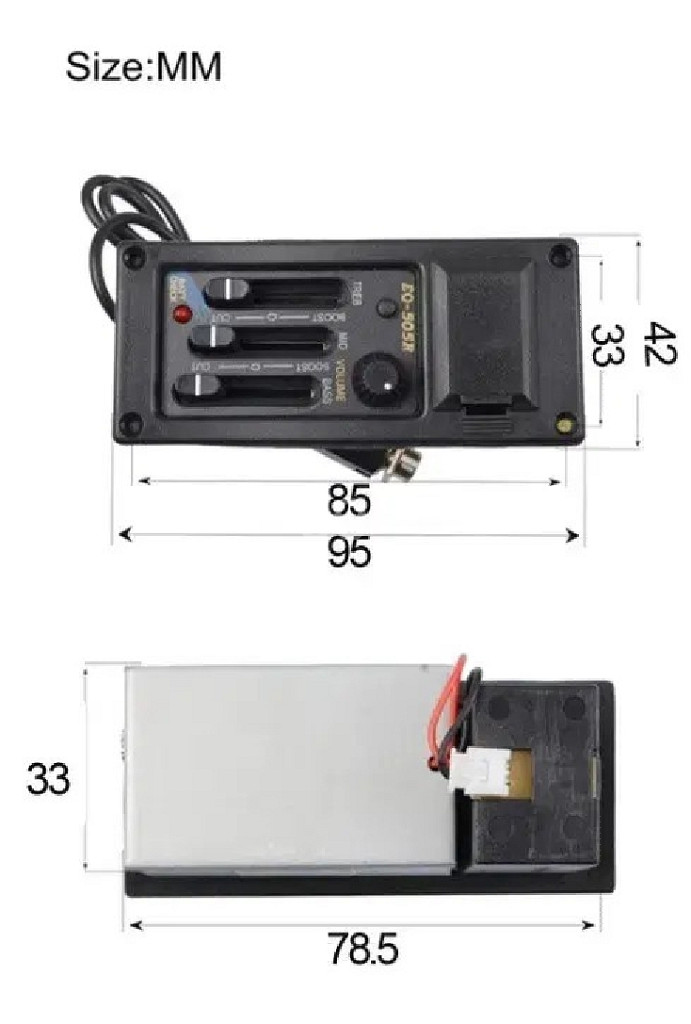 EQ-505R 3밴드 통기타 프리앰프 픽업(세제품)--1
