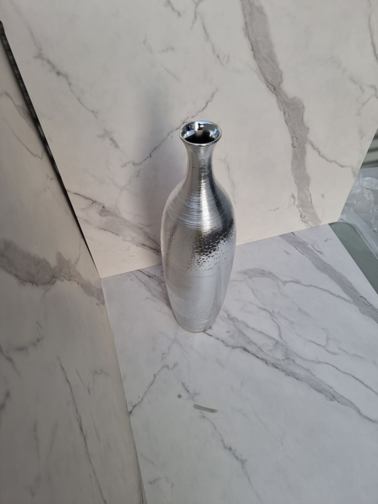 심플모던 실버 세라믹 도자기 인테리어 화병--6