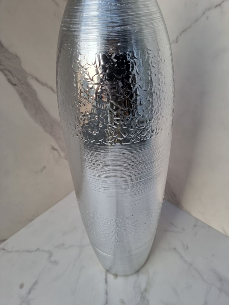 심플모던 실버 세라믹 도자기 인테리어 화병--4