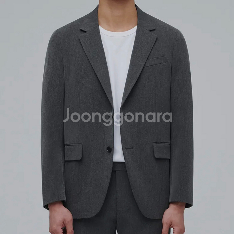 무신사 스탠다드 릴렉스드 베이식 블레이저 [그레이]--0
