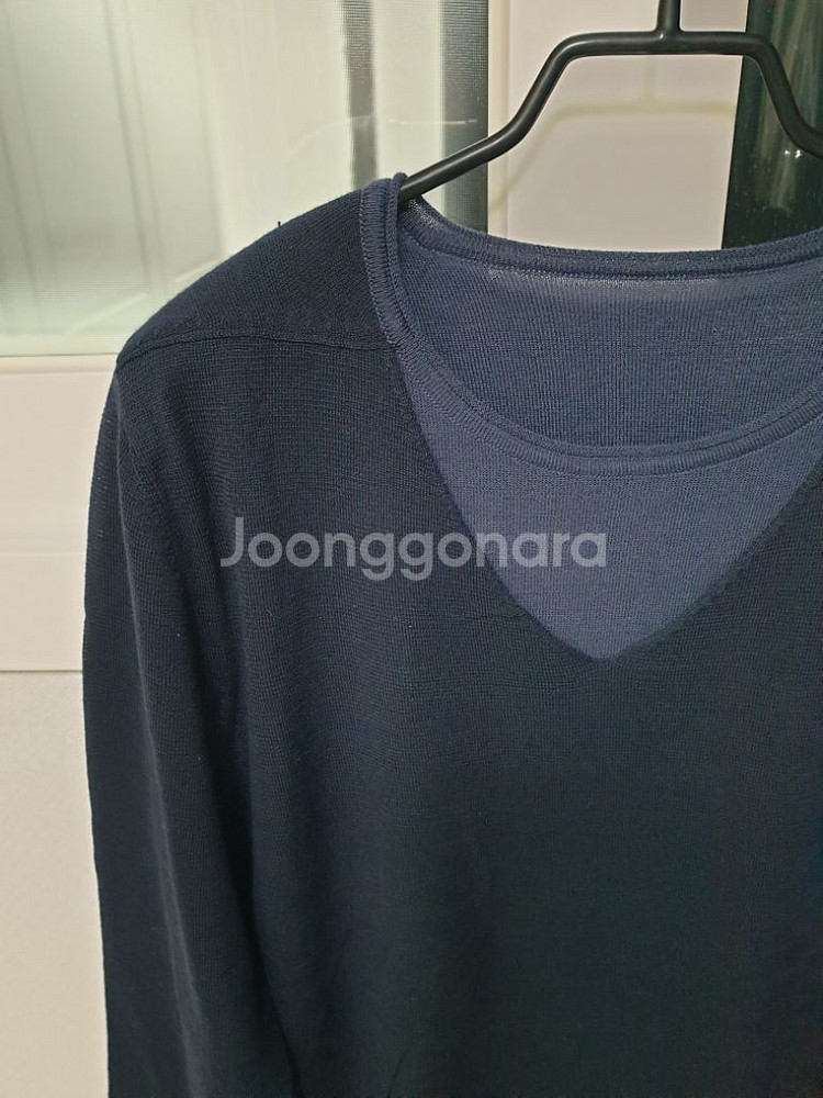 네이비 이중 스웨터--1