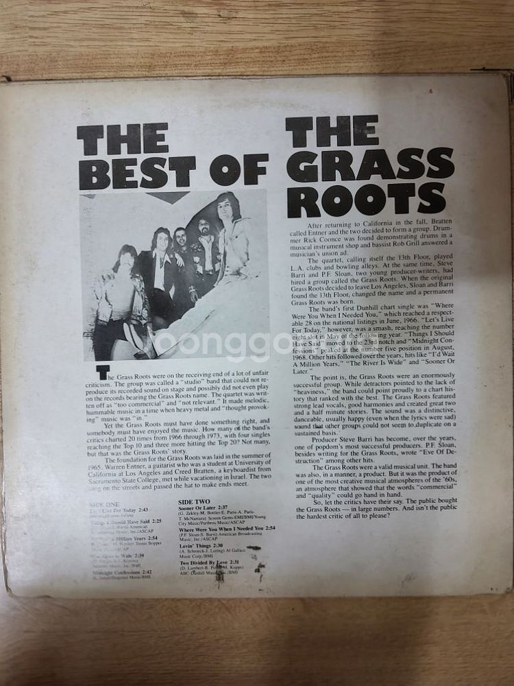 GRASS ROOTS 음반 b (LP 턴테이블 오디오--1