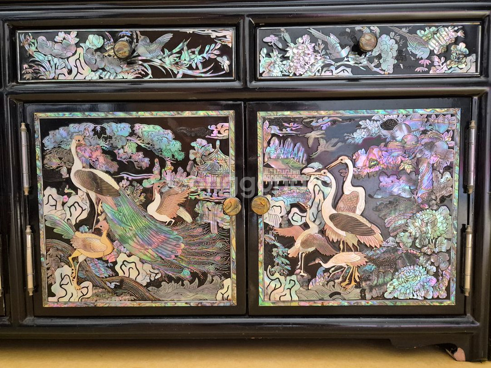 자개 화장대, 2단장식장--5