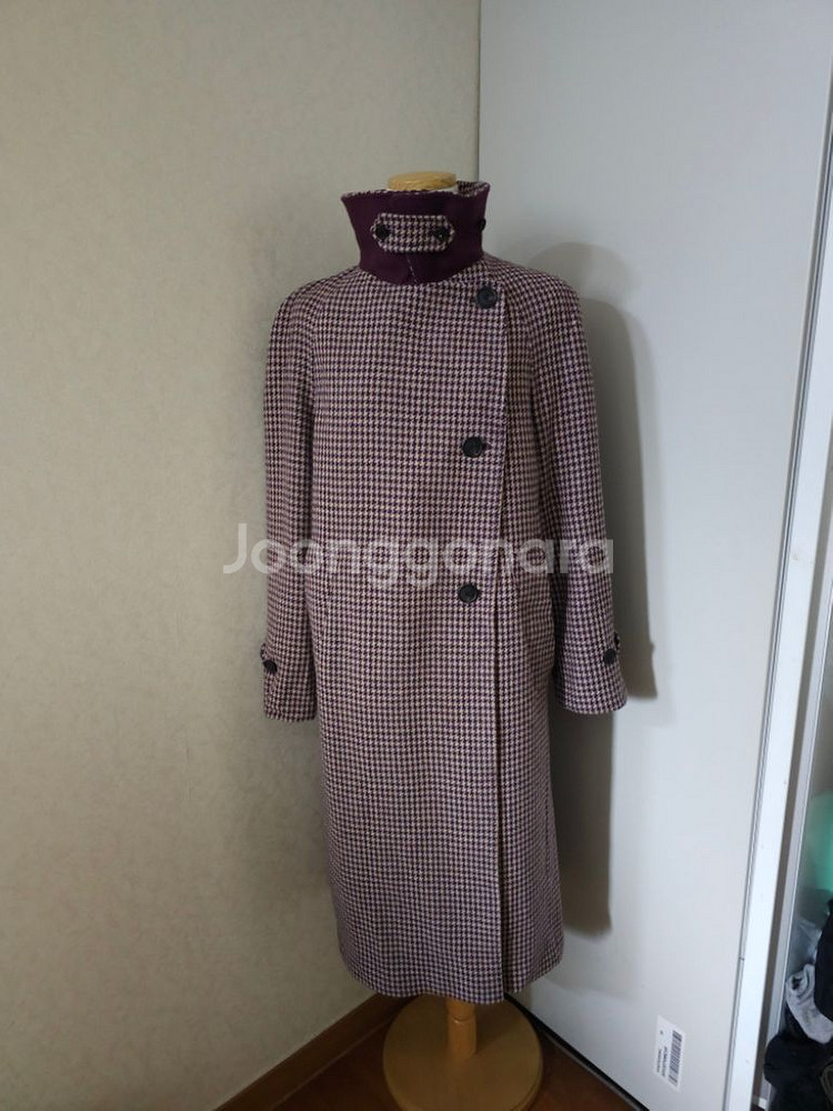 SJ SJ 하운즈투스 체크 울 누빔 롱코트--1